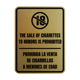 Signs ByLITA Portrait Round The Sale Of Cigarettes To Minors Is Prohibited Door or Wall Sign | Spanish Bilingual Warehouse and Factory Signs