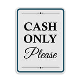 Portrait Round Plus Cash Only Please Wall or Door Sign | Public Shop/Cafe Decor