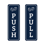 Signs ByLITA Vertical Push and Pull Door Signs (Coffee Beans) Door Sign