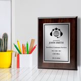 Customer Service Recognition Customizable Award Plaque |Easel Mount Option | Achievement and Service Personalizable Plaques