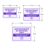Classic Framed Plus Appointments by Booking Only – Thank You for Your Understanding Door or Wall Sign | Medical Facility Greeting & Reception