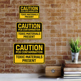 Classic Framed Plus Caution: PCB Contamination – Toxic Materials Present Door or Wall Sign | Miscellaneous Warning Signs - Industrial & Construction