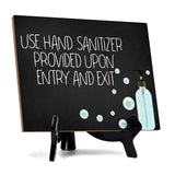Signs ByLITA Use Hand Sanitizer Provided Upon Entry & Exit, Hygiene Table Sign, 6
