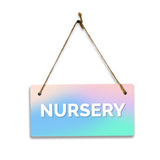 Nursery 5x10 Hanging Plus Wall or Door Sign | Rustic Twine | Range of Vibrant Decor Styles | Room Signs For Home and Business