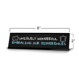 Uniquely Wonderful Embracing Our Differences Acrylic Desk Sign (2x8") | Classroom Special Needs Support