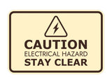 Signs ByLITA Classic Framed Caution: Electrical Hazard - Stay Clear Door or Wall Sign Easy Installation | Health And Safety | Building And Warning Signs