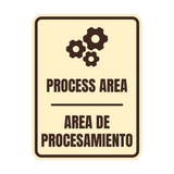 Signs ByLITA Portrait Round Process Area Door or Wall Sign | Spanish Bilingual Warehouse and Factory Signs
