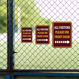 Portrait Round Plus All Visitors Please Use Front Door Wall or Door Sign | Health And Safety Office Signage