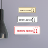 Signs ByLITA Standard Cordial Glasses Door or Wall Sign Easy Installation | Durable Construction | Kitchen Essentials | Hygiene | AirBnB Signs