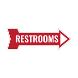 Arrow Shape Restrooms 12x4" Wall or Door Sign | Bathroom Signage