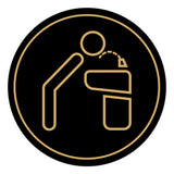 Signs ByLITA Circle Water Fountain Graphic Door or Wall Sign | Easy Installation | Durable Construction | Promote Health And Safety | Caution Warning Sign for Home, Business and Office Spaces