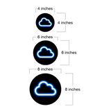Circle Plus Cloud Neon Graphic Style Wall or Door Sign | Live Streamer Gaming Themed Decoration