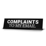 Signs ByLITA Complaints to My Email Office Decoration Gift Black Frame Desk Sign (2x8")