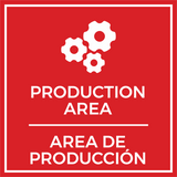 Signs ByLITA Square Production Area Door or Wall Sign | Spanish Bilingual Warehouse and Factory Sign