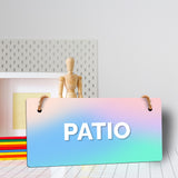 Patio 5x10 Hanging Plus Wall or Door Sign | Rustic Twine | Range of Vibrant Decor Styles | Room Signs For Home and Business