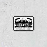 Classic Framed Plus Patriotic Security: Backed by the Founding Fathers and a Glock Door or Wall Sign | 2nd Amendment Protection