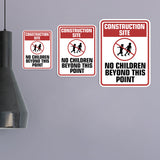 Portrait Round Plus Construction Site No Children Beyond This Point Wall or Door Sign | Health And Safety Signage