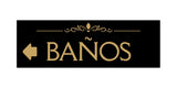 Signs ByLITA Basic Baños Left Arrow Directional Wall or Door Sign