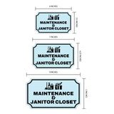 Notched Standard Maintenance & Janitor Closet Wall or Door Sign | Facilities and Rooms Sign