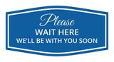 Signs ByLITA Fancy Please Wait Here for Your Turn. We'll Be With You Soon Easy Installation | Durable Construction | Barbers | Grooming and Styling | Hair Wall or Door Sign