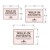 Classic Framed Plus Walk-In Patients, Please Inquire at Reception Door or Wall Sign | Medical Facility Greeting & Reception