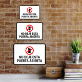Classic Framed Plus No deje esta puerta abierta Door or Wall Sign | Spanish | Home Office Business Warning