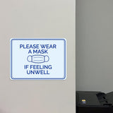Classic Framed Plus Please Wear a Mask If Feeling Unwell Door or Wall Sign | Medical Facility Reception Patient Reminders