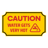 Notched Standard Caution Water Gets Very Hot Wall or Door Sign | Safety & Caution
