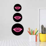 Circle Plus Kiss Neon Graphic Style Wall or Door Sign | Live Streamer Gaming Themed Decoration