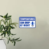 Classic Framed Plus Temperatures Can Drop at Night Wall or Door Sign | RV Accessories