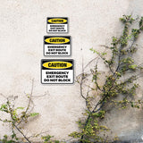 Classic Framed Plus Caution: Emergency Exit Route – Do Not Block Door or Wall Sign | Miscellaneous Warning Signs - Industrial & Construction