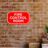 Notched Standard Fire Control Room Wall or Door Sign | Fire/Emergency/Electrical/Security Safety Signs