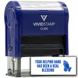 Vivid Stamp Your helping hand has been a real blessing Self-Inking Rubber Stamps