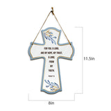 For you, O Lord, are my hope, my trust, O Lord, from my youth. Psalm 71:5 11.5" x 8" Cross Hanging Sign | Rustic Twine | Inspiring Religious Bible Decor