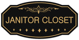 Signs ByLITA Victorian Janitor Closet Wall or Door Sign - Easy Installation | Durable Wall or Door