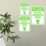 Portrait Round Plus Please Recycle Unwanted Copies Door or Wall Sign | Office Housekeeping Signage