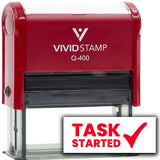 Vivid Stamp Task Started Self-Inking Rubber Stamps Teachers And Schools | Motivational Stamps For Children | Re-inkable Ink Pad