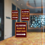 Portrait Round Plus All Visitors Please Use Front Door Wall or Door Sign | Health And Safety Office Signage