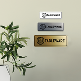 Signs ByLITA Standard Tableware Door or Wall Sign Easy Installation | Durable Construction | Kitchen Essentials | Hygiene | AirBnB Signs