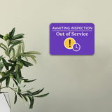 Classic Framed Plus Awaiting Inspection - Out of Service Door or Wall Sign | Safety and Maintenance