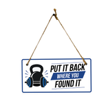 Weights & GYM Etiquette Signs - 5 x 10" Hanging Signs