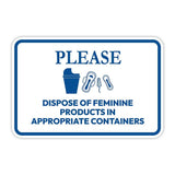 Classic Framed Plus Please Dispose Of Feminine Products In Appropriate Containers Door or Wall Sign | Bathroom Signs