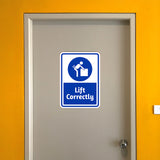 Portrait Round Plus Lift Correctly Wall or Door Sign