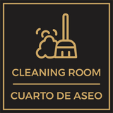 Signs ByLITA Square Cleaning Room Wall or Door Sign | Spanish Bilingual Business And Office Signs