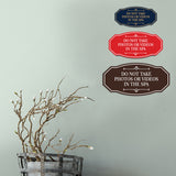 Signs ByLITA Victorian Do not Take Photos Or Videos In The Spa Wall or Door Sign
