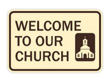 Classic Framed Welcome to Our Church Wall or Door Sign
