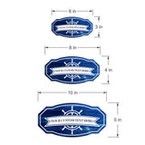 Victorian Custom plus Boat (Catalina Blue Wood) Door or Wall Sign | Easy Installation | Family & Business Signage