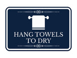 Signs ByLITA Classic Framed Hang Towels To Dry Vintage Bathroom Wall or Door Sign