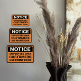 Classic Framed Plus Notice Employees Only Customers Use Front Door Wall or Door Sign | Health And Safety Office Signage