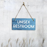 Unisex Restroom 5x10 Hanging Plus Wall or Door Sign | Public Spaces Decor